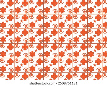 Red color flower pattern design