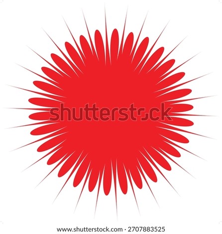 Red color flower shape uncommon design