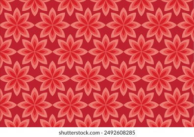 VECTOR DE FLORES DE COLOR ROJO PATRÓN DE FONDO SIN COSTURA