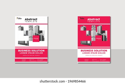 Red color with flyer design template set 2021 new design