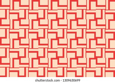 Red color geometric seamless pattern in modern stylish.Vector luxury abstract background.