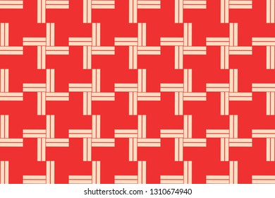 Red color geometric seamless pattern in modern stylish.Vector luxury abstract background.