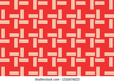 Red color geometric seamless pattern in modern stylish.Vector luxury abstract background.