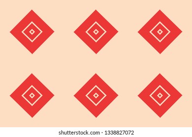 Red color geometric seamless pattern in modern stylish.Vector luxury abstract background.