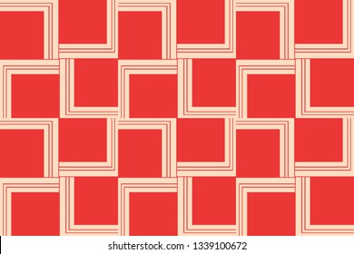 Red color geometric seamless pattern in modern stylish.Vector luxury abstract background.