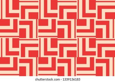 Red color geometric seamless pattern in modern stylish.Vector luxury abstract background.