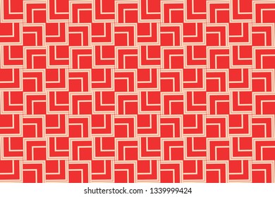 Red color geometric seamless pattern in modern stylish.Vector luxury abstract background.