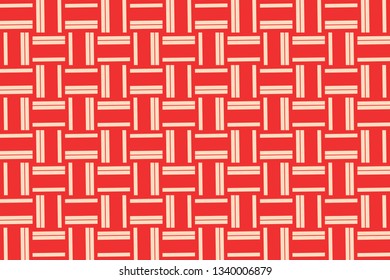 Red color geometric seamless pattern in modern stylish.Vector luxury abstract background.