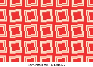 Red color geometric seamless pattern in modern stylish.Vector luxury abstract background.