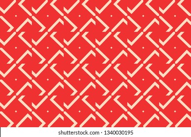 Red color geometric seamless pattern in modern stylish.Vector luxury abstract background.
