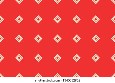 Red color geometric seamless pattern in modern stylish.Vector luxury abstract background.