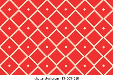 Red color geometric seamless pattern in modern stylish.Vector luxury abstract background.