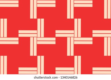 Red color geometric seamless pattern in modern stylish.Vector luxury abstract background.