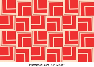 Red color geometric seamless pattern in modern stylish.Vector luxury abstract background.