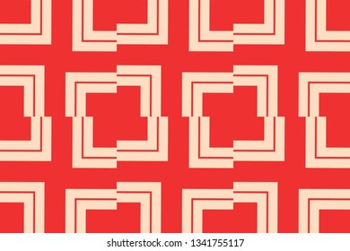 Red color geometric seamless pattern in modern stylish.Vector luxury abstract background.
