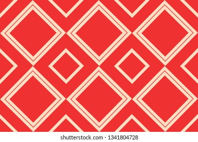 Red color geometric seamless pattern in modern stylish.Vector luxury abstract background.