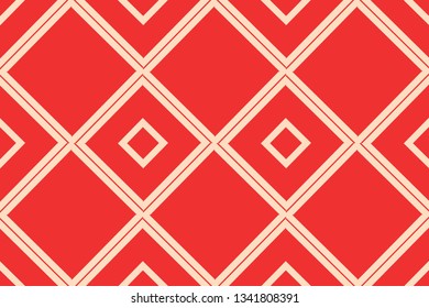 Red color geometric seamless pattern in modern stylish.Vector luxury abstract background.