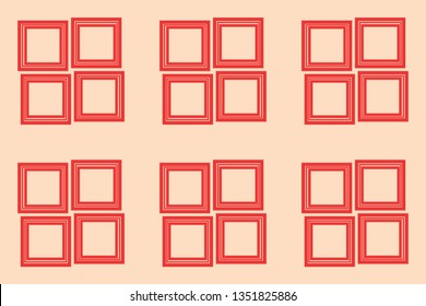 Red color geometric seamless pattern in modern stylish.Vector luxury abstract background.