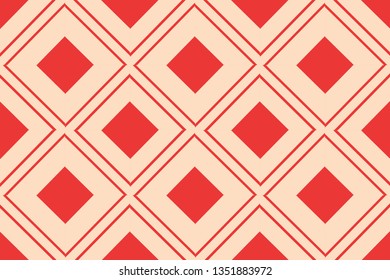 Red color geometric seamless pattern in modern stylish.Vector luxury abstract background.