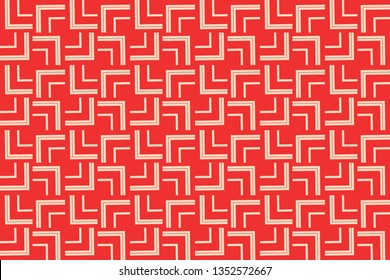 Red color geometric seamless pattern in modern stylish.Vector luxury abstract background.