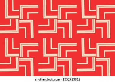 Red color geometric seamless pattern in modern stylish.Vector luxury abstract background.
