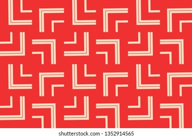 Red color geometric seamless pattern in modern stylish.Vector luxury abstract background.