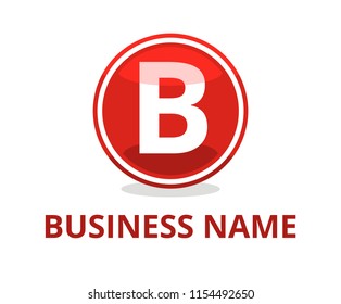 red color glasses circle button web logo graphic design with modern clean style for any professional company with initial type letter b on it