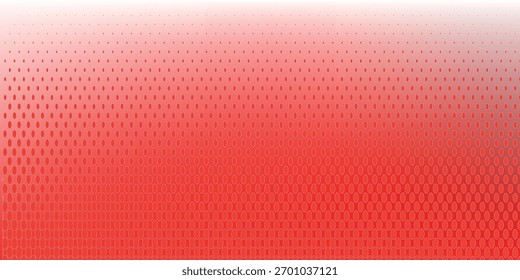 Textura de degradado semitono de color rojo. Fondo de lunares de dibujos animados de desvanecimiento. Repitiendo el patrón de gradación punteado. Fondo de superposición de arte pop cómico de desvanecimiento. Fondo de pantalla de efecto semitono ráster. Vector