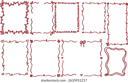 red color hand drawing frame