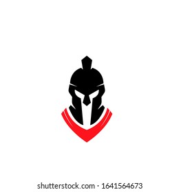 red color head gladiator spartan logo icon design