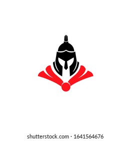 red color head gladiator spartan logo icon design