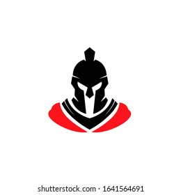 Red Color Head Gladiator Spartan Logo Stock Vector (Royalty Free ...