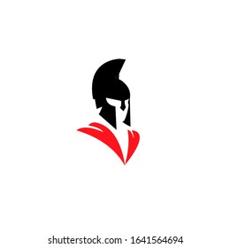red color head gladiator spartan logo icon design