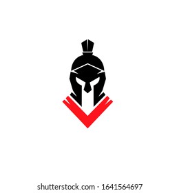 red color head gladiator spartan logo icon design