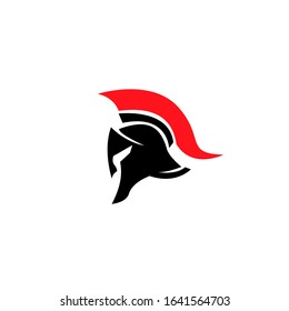 red color head gladiator spartan logo icon design