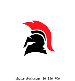 red color head gladiator spartan logo icon design