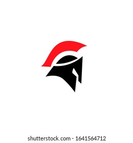 red color head gladiator spartan logo icon design