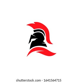 Red Color Head Gladiator Spartan Logo Stock Vector (Royalty Free ...