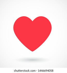Red color heart icon, sign. Love, like symbol. Template social media like. Wedding. Social media concept. Vector illustration. EPS 10
