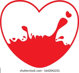 red color heart pattern on a white background