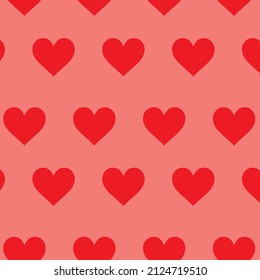 red color heart patterns on red background, vector