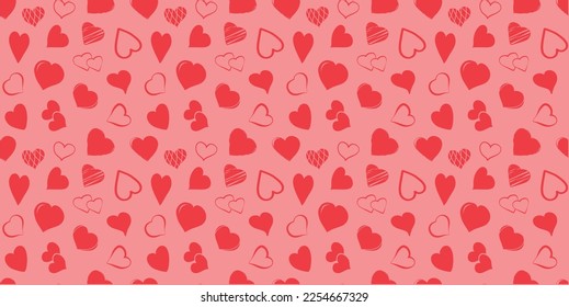 Color rojo forma del corazón y patrón de líneas para fondo de textura del día de San Valentín