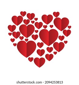 
Red color heart shape vector design