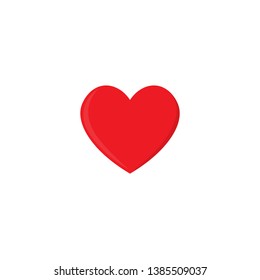 
red color heart vector icon isolated on white background