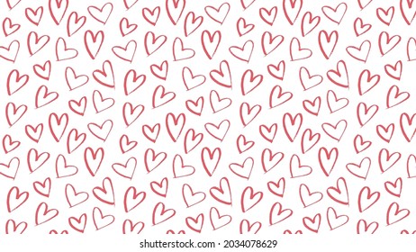 Red  color hearts pattern seamless