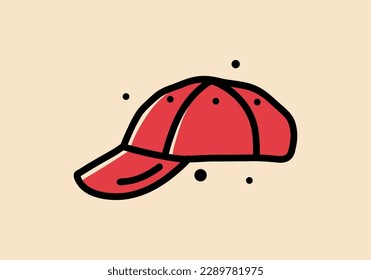 Red color illustration design of a sport cap
