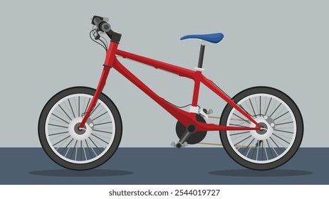 ฺLa ilustración de color rojo de bicicleta es un gráfico de Vector. 