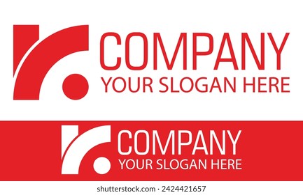 Rote Farbe Anfangsbuchstabe R H Feed Tech Logo Design