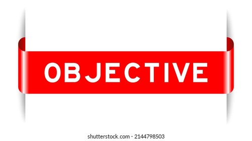 Banner de etiqueta insertado de color rojo con objetivo de palabra sobre fondo blanco