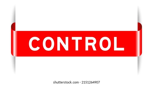 Banner de etiqueta insertado de color rojo con control de palabra en fondo blanco